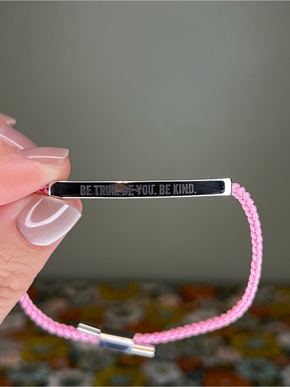 Mint&Lily Be True. Be You. Be Kind. Pink Bolo Bracelet